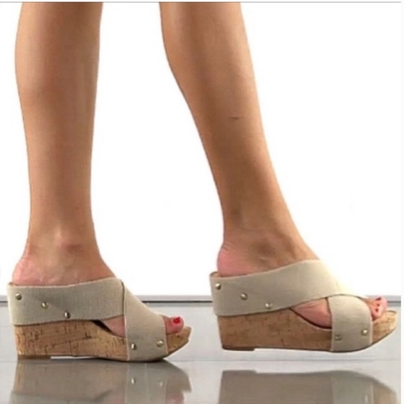 Lucky Brand Miller 2 Cork Wedges canvas - Picture 2 of 6